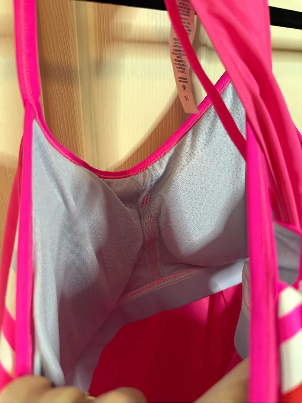 Lululemon Amped Racerback Tank Top Built in Bra Pink Woman’s Size 10 NEW!